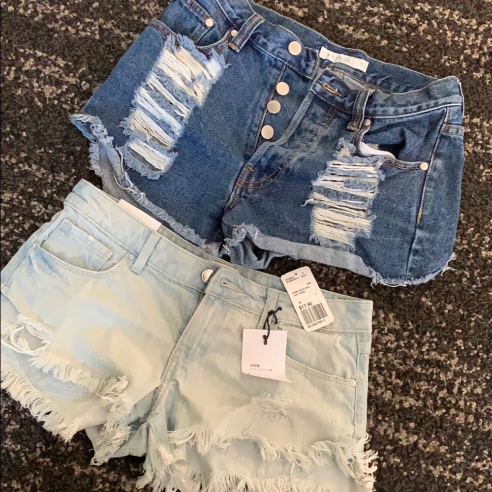 2 denim shorts
